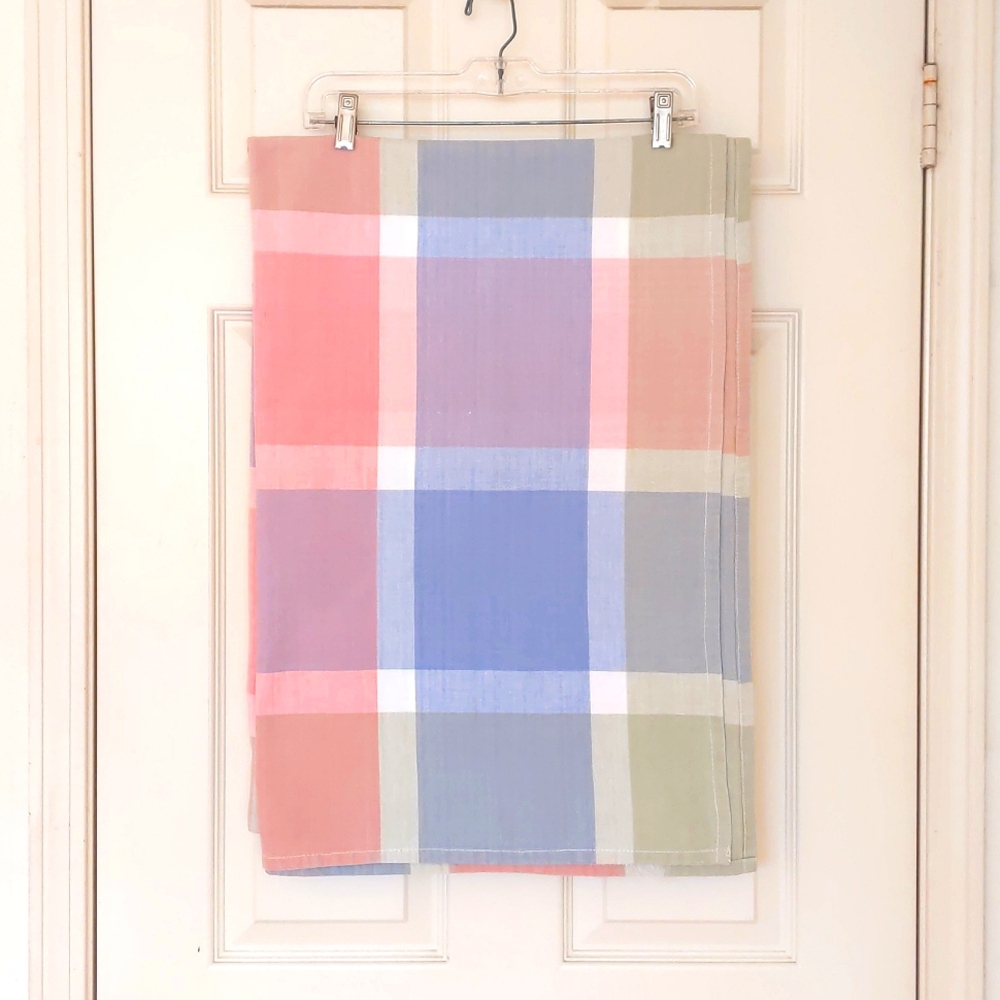 NWOT. IKEA Thick Cotton Multicolor Plaid Twin/Full Bedspread.